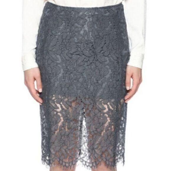CHASER Gray High Waist Lace Pencil Skirt - Picture 4 of 15